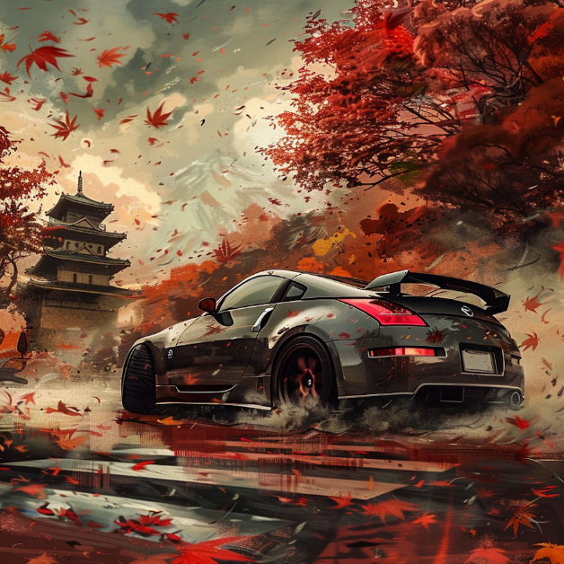 Autumn Drift – 350Z Artwork | Framed & Unframed 16x20"